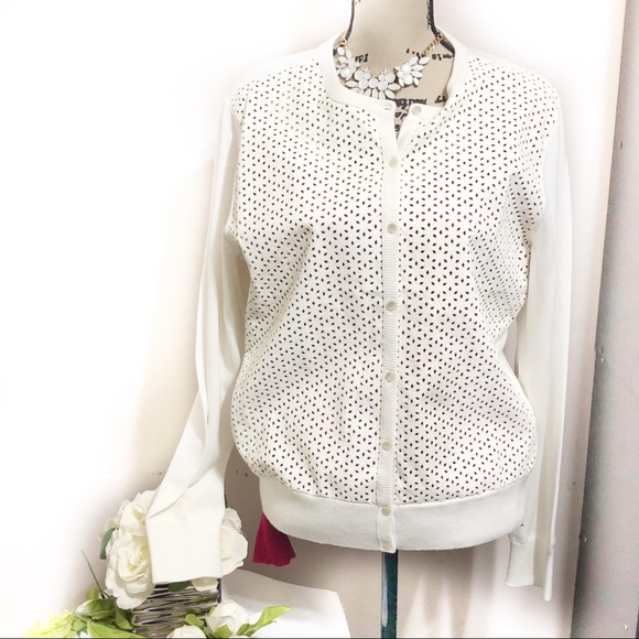 Ann Taylor Sweaters - Ann Taylor faux leather button down cardigan